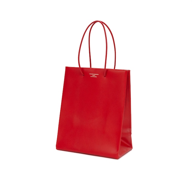 Leather Paper Bag - Red