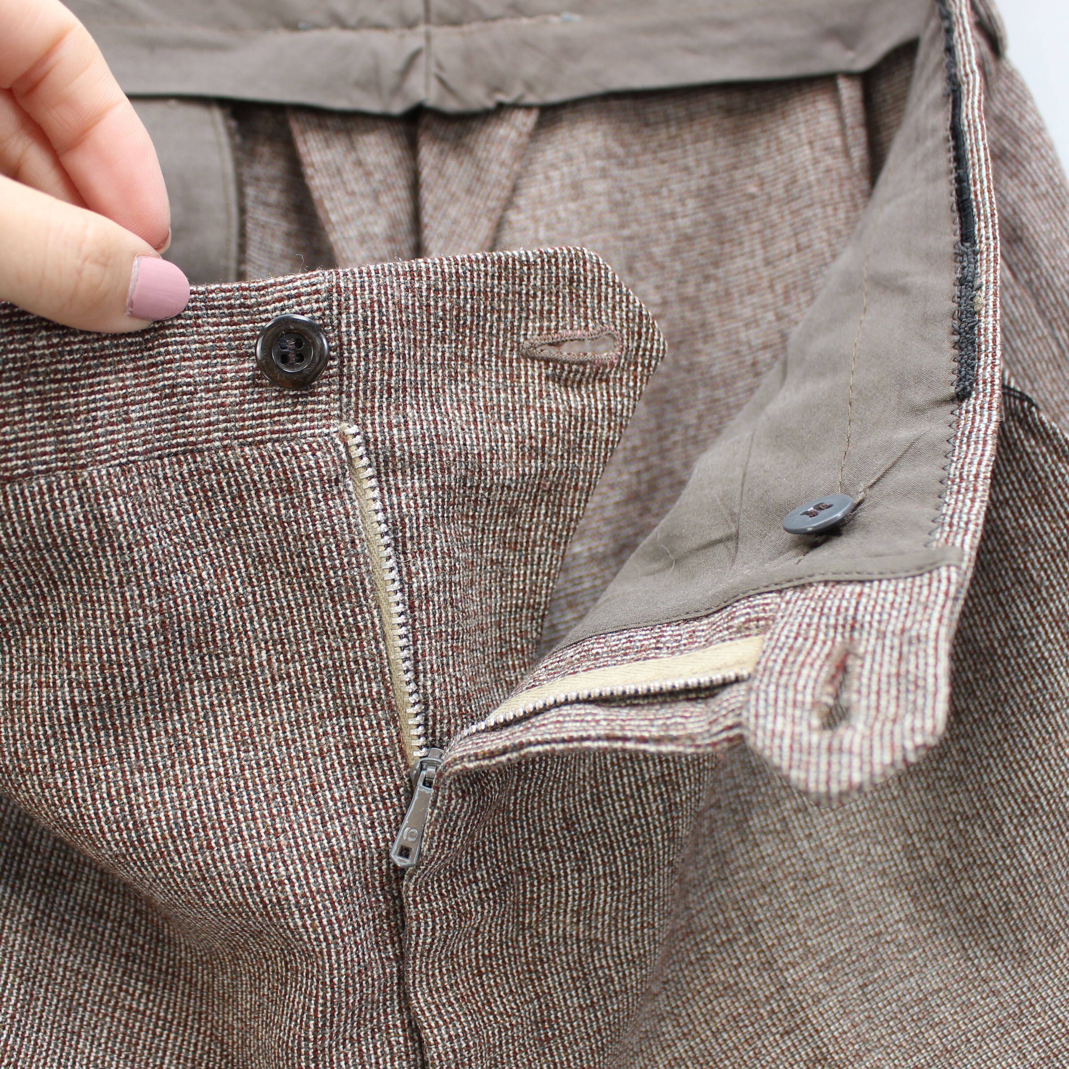 EU VINTAGE EURAL TERGAL TWEED SLUCKS PANTS/ヨーロッパ古着ツイード