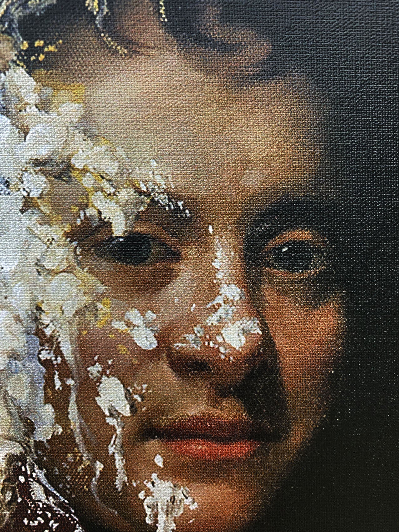 バンクシー「パイ フェイス/Pie Face」展示用フック付きキャンバス