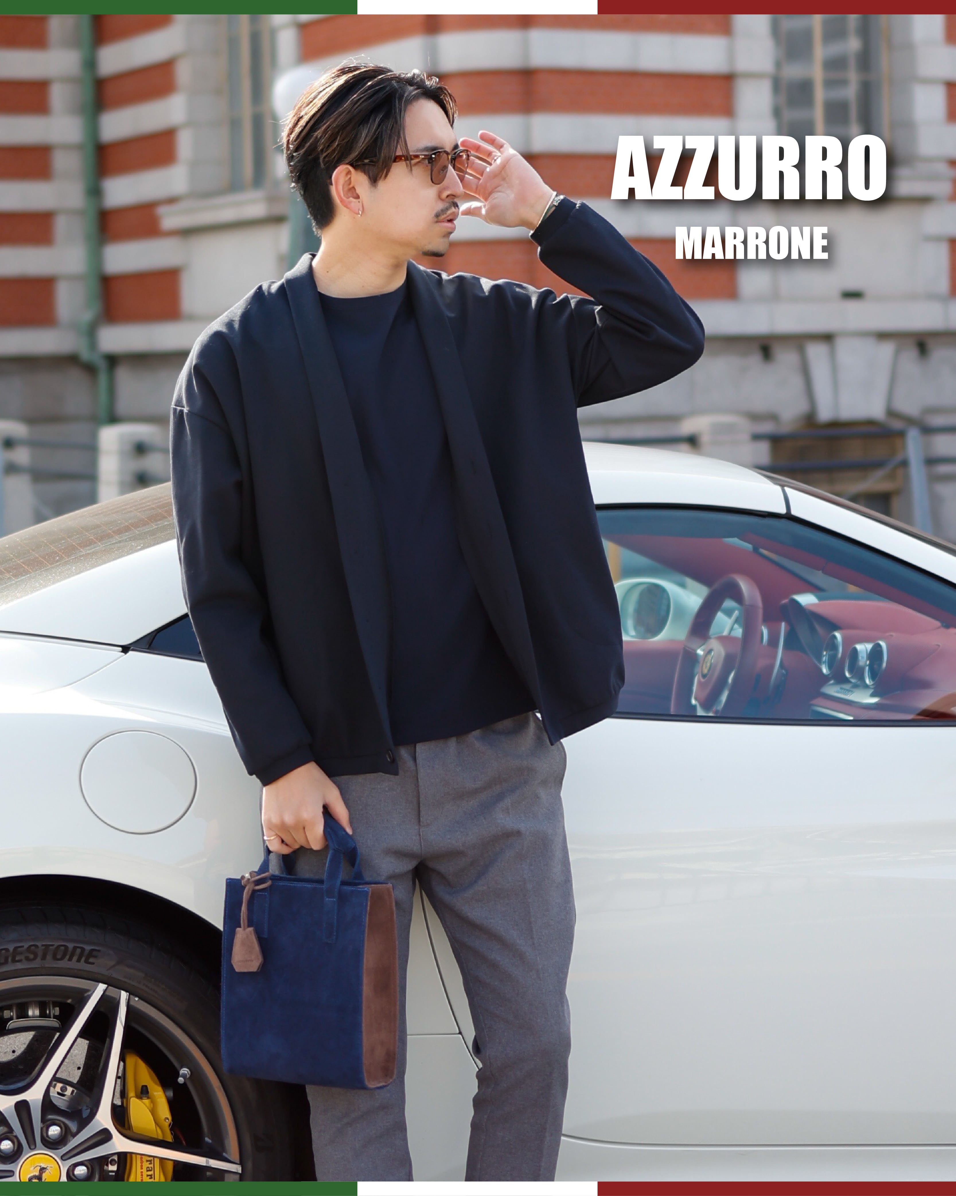 Italian Velour Leather Mini Totebag【イタリア製】【送料無料