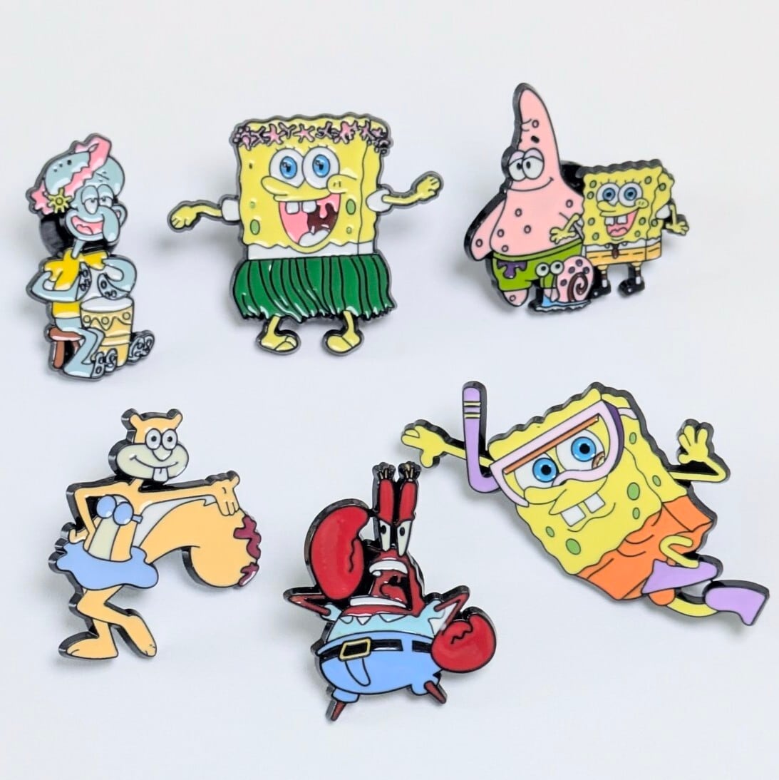 送料無料！ ★ピンズ PINS★ピンバッジ 【 SpongeBob SquarePants（スポンジボブ）】ピンズ 6Pセット / ピンバッジ / PINS〚アメリカン雑貨 アメトイ〛