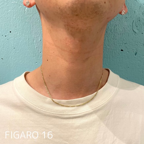10k Gold chain necklace - Figaro chain (16 inch)