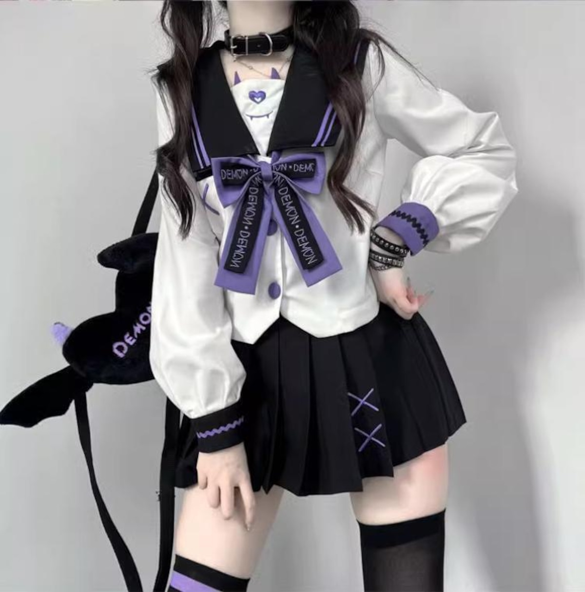 ゆめかわ♡全2カラー 選べる袖丈♪天使と悪魔のセーラー服セット 