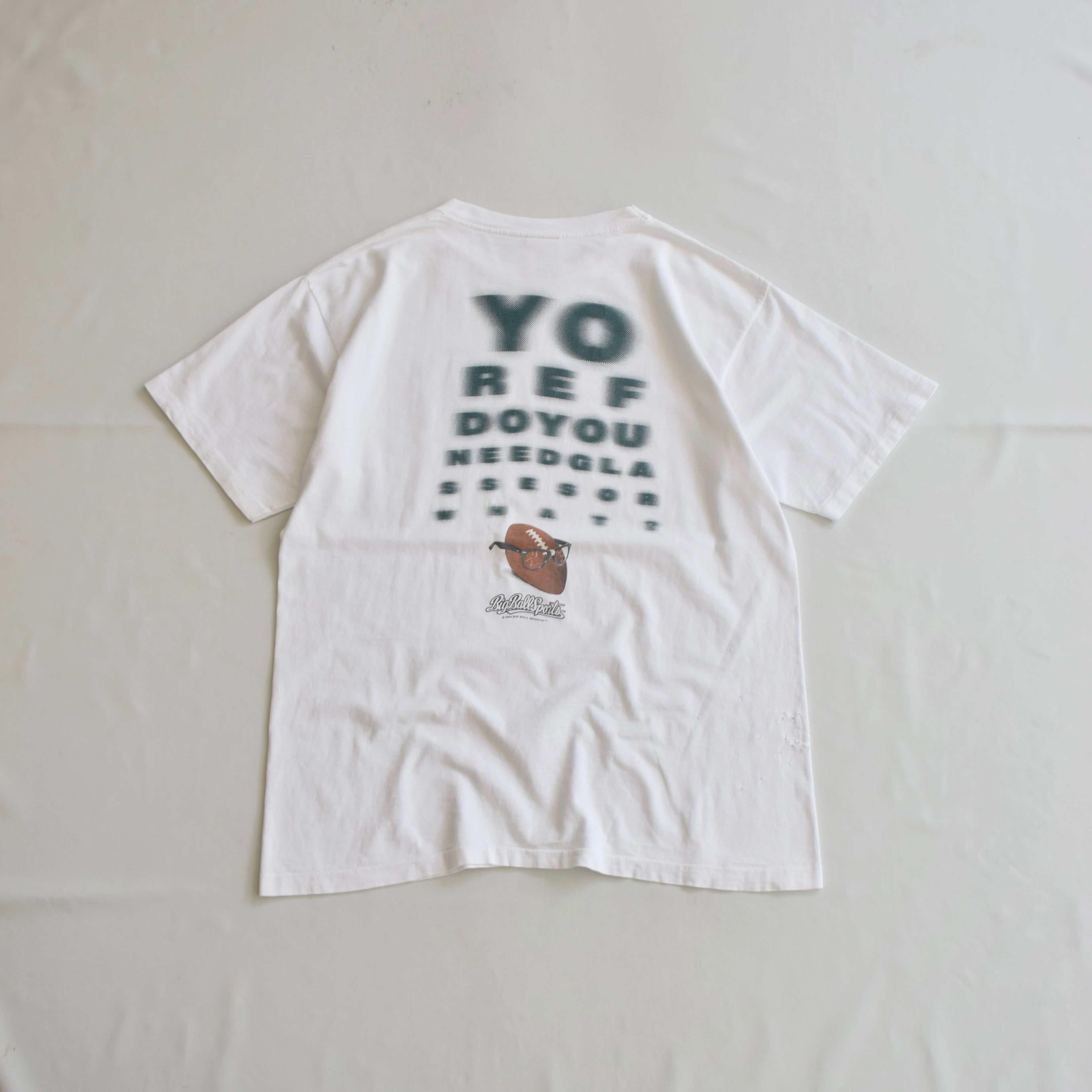 90's USA製 モーションロゴプリントTシャツ メンズL ホワイト