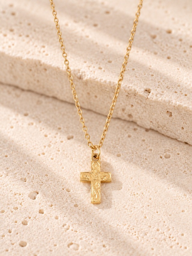 316L hawaiian petit cross necklace #n61