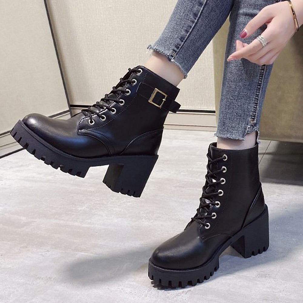牛革 レディース ショートブーツ ブーツ 靴 レディースブーツ ミリタリーブーツ カジュアル トレンド おしゃれ ショートブーツ レディース ブーツ レースアップブーツ 靴 ミドル