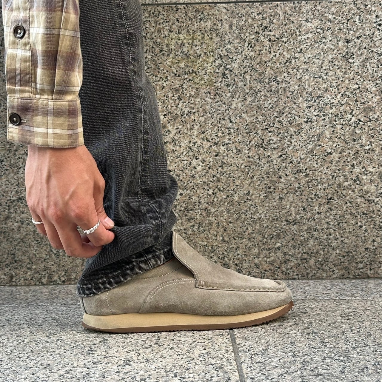 HERMES Turbo Suede Leather Shoes 42.5 27cm相当 エルメス ターボ