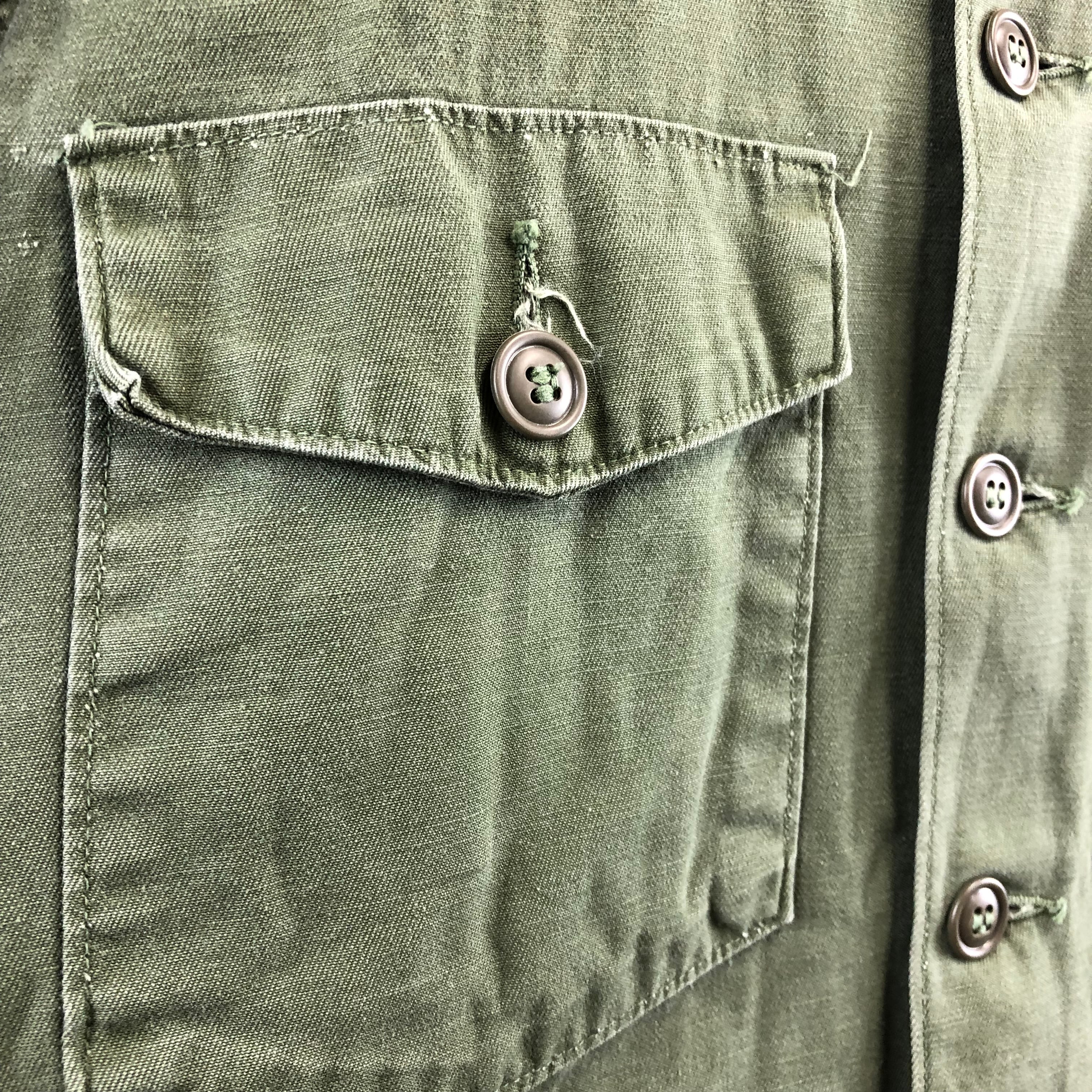 60s US ARMY 』 ワッペンミリタリー ユーティリティ シャツ USED 古着