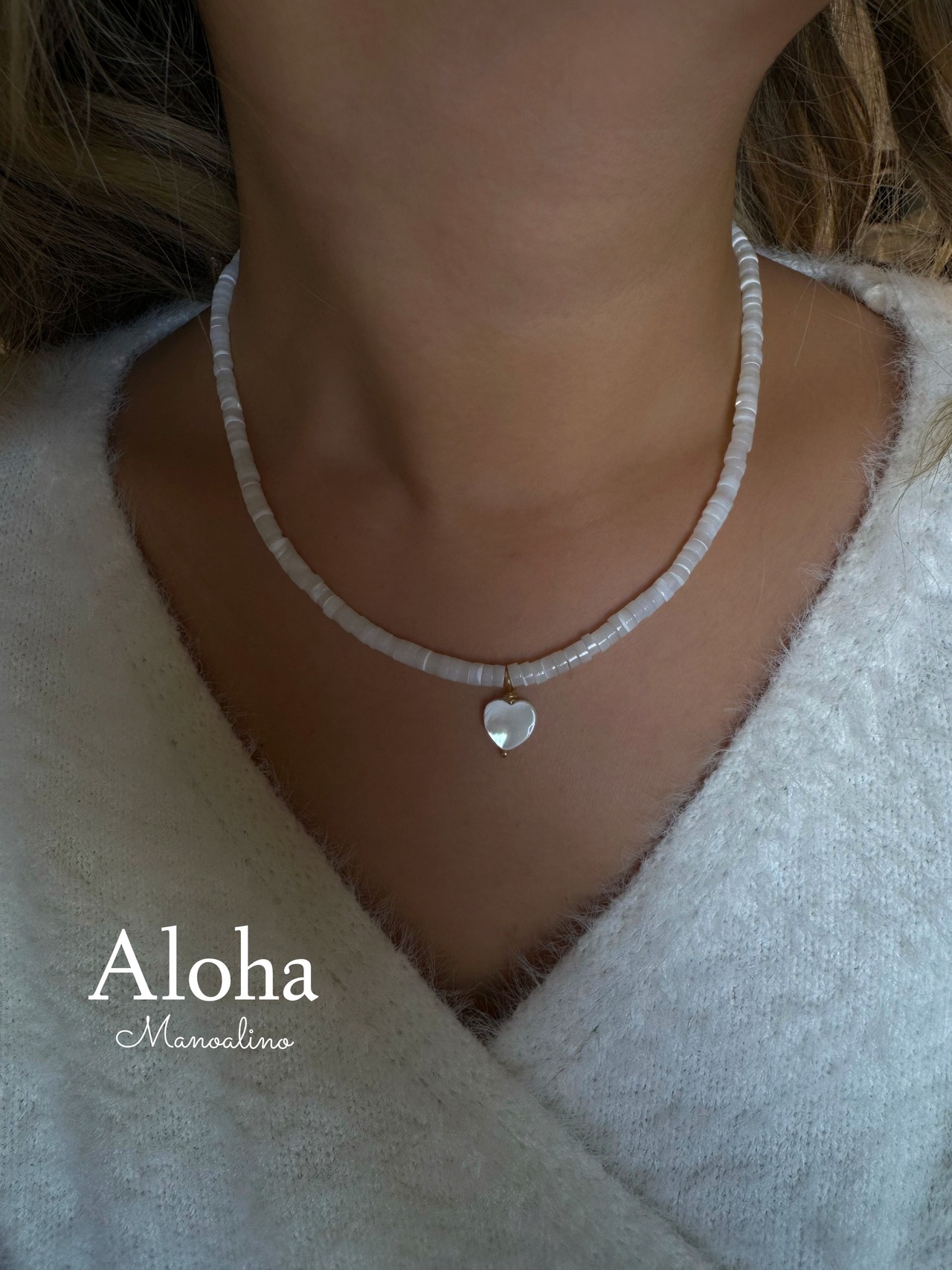 Hawaiian white shell necklace(ハワイアンホワイトシェルネックレス)