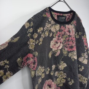 アメリカ製　21MEN　クルーネック　スウェット　トレーナー　花柄　S