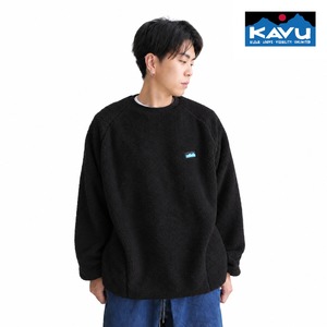 KAVU カブー メンズ シャギークルー フリース ボアスウェット プルオーバー 長袖 ジャパンフィット アウトドア 19822313 BLACK