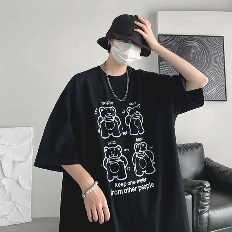 春服 長袖 Tシャツ 個性的 デザイン 病み 堕天使 ビックシルエット 韓国 期間限定特価品