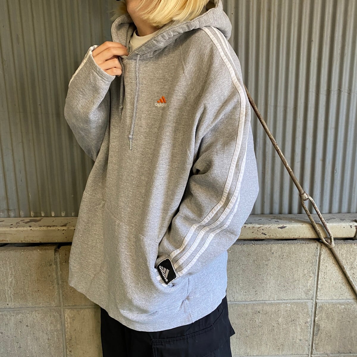 アディダス スウェット 2XL グレー メンズ ライン パンツ  90s