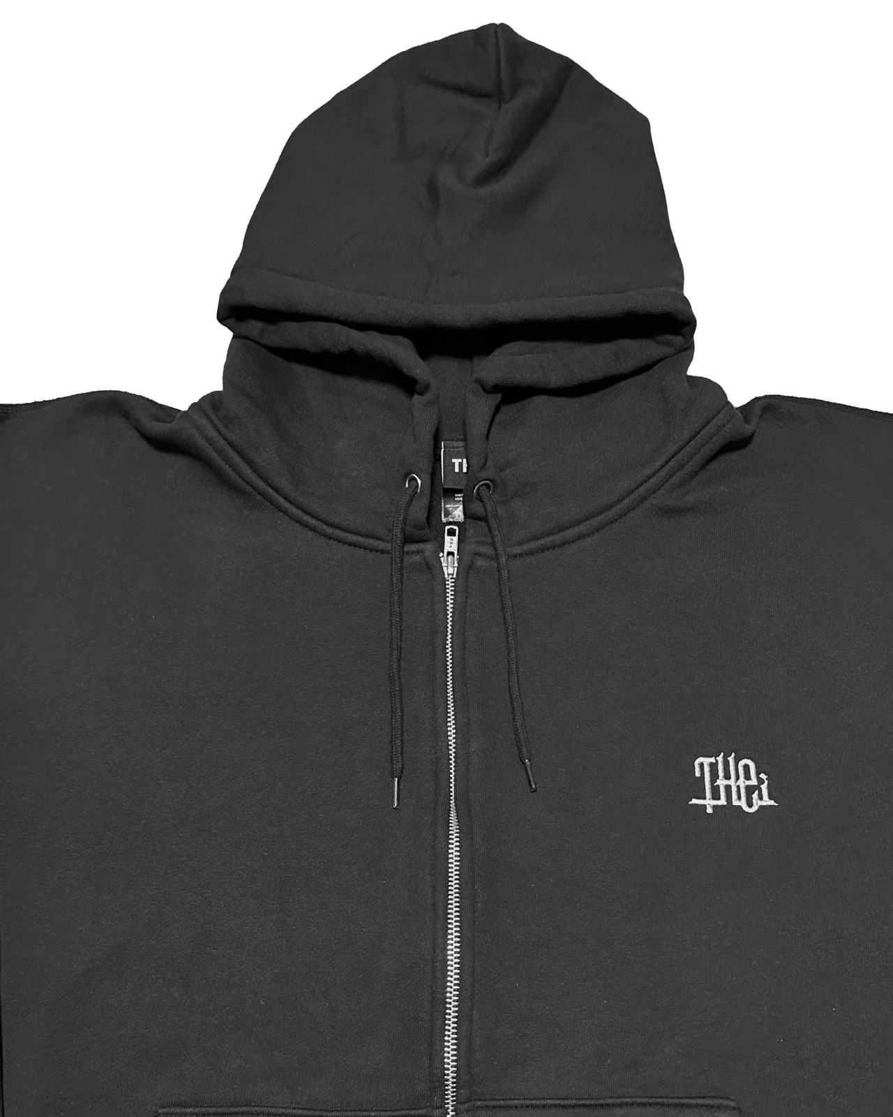 ARABIC ONE POINT HEAVY WEIGHT ZIP UP SWEAT HOODIE - BLACK