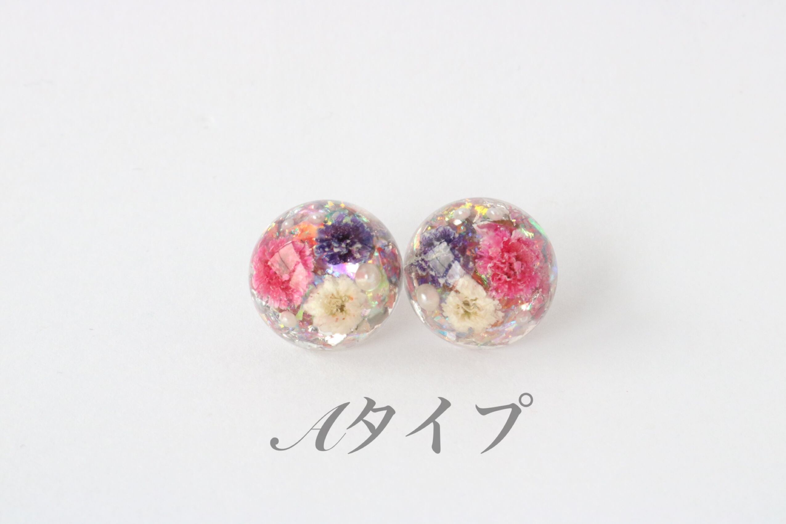 A-33 ドライフラワー レジンピアス | Amulet