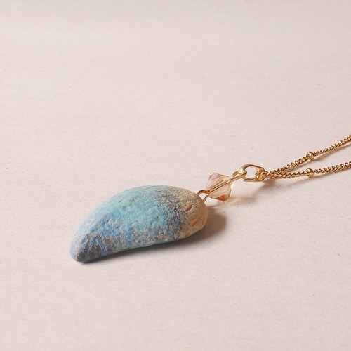 陶器ネックレス  このはno.11  mixed blue