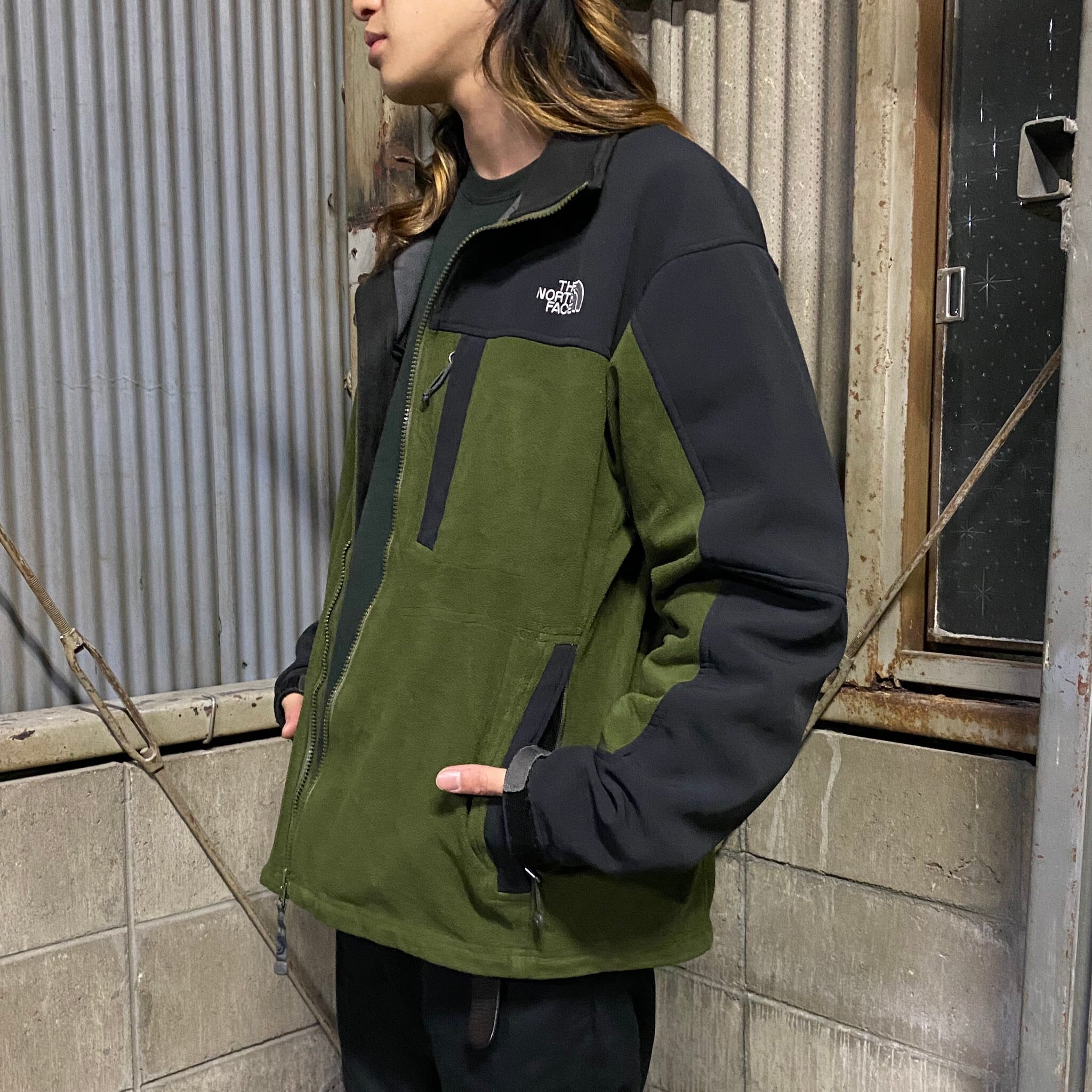 THE NORTH FACE ザ ノースフェイス WINDSTOPPER フリースジャケット メンズL 古着 ウインドストッパー カーキ  オリーブグリーン 緑色【アウトドアジャケット】 | cave 古着屋【公式】古着通販サイト