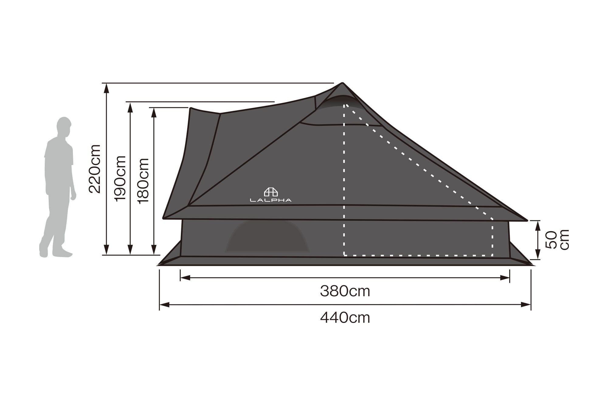 SIDE-3 TC BK（TP-400BK）1ポールシェルター | アウトドア・キャンプ
