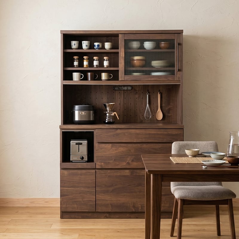 食器棚 幅120cm 完成品 キッチンボード カップボード レンジボード