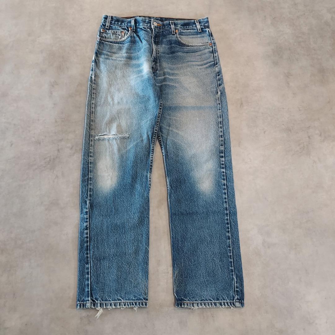 リーバイス505 W36 デニム 鬼ヒゲ Y2K 青 古着 00s 21193