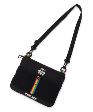 CHUMS チャムス スプリングデールサコシュ CH60-4103 サコッシュ ショルダーバッグ 1L ポーチ 軽量 リップストップ アウトドア メンズ レディース Black/Rainbow