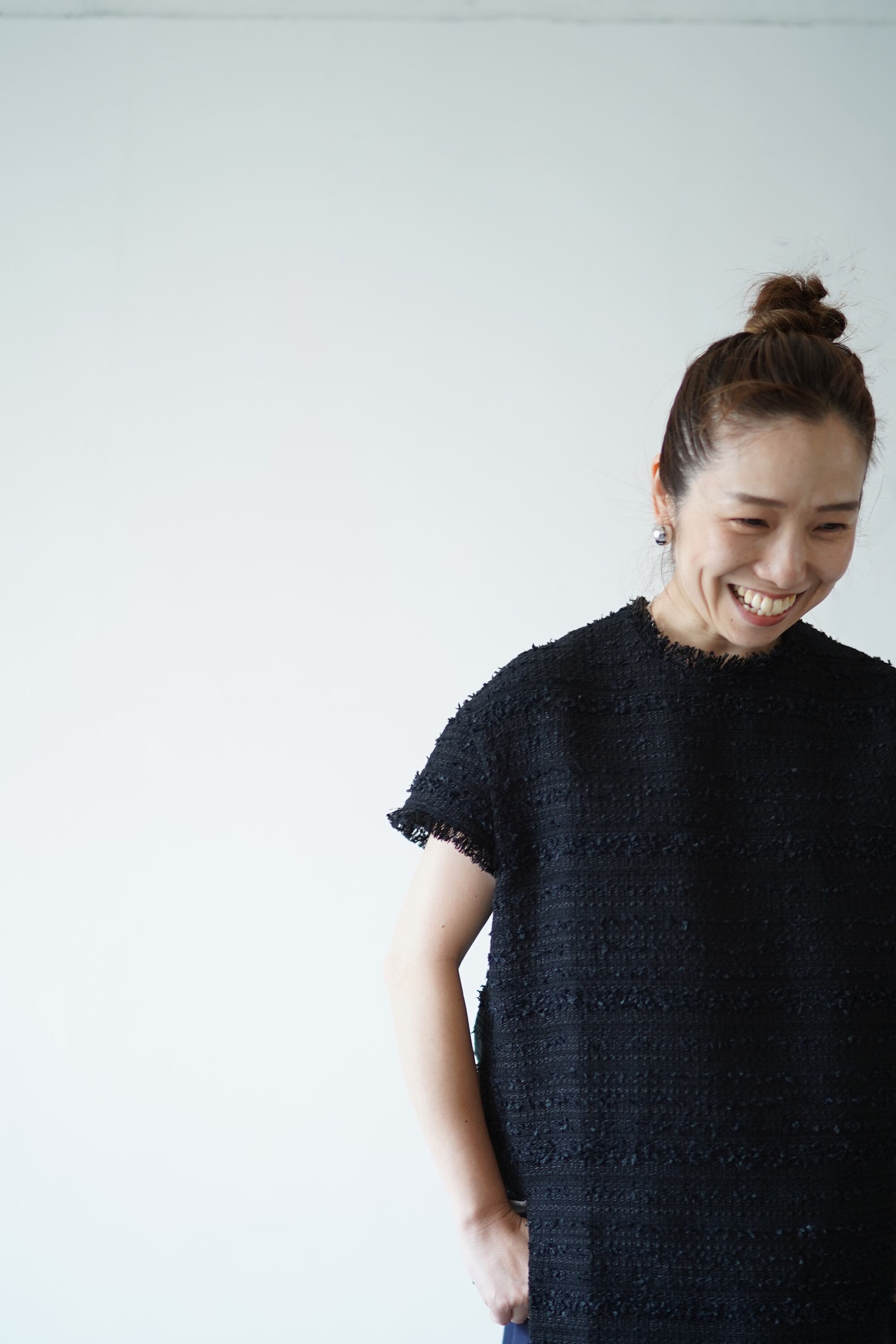 4 seasons tweed tops 黒 | THE9SHOP