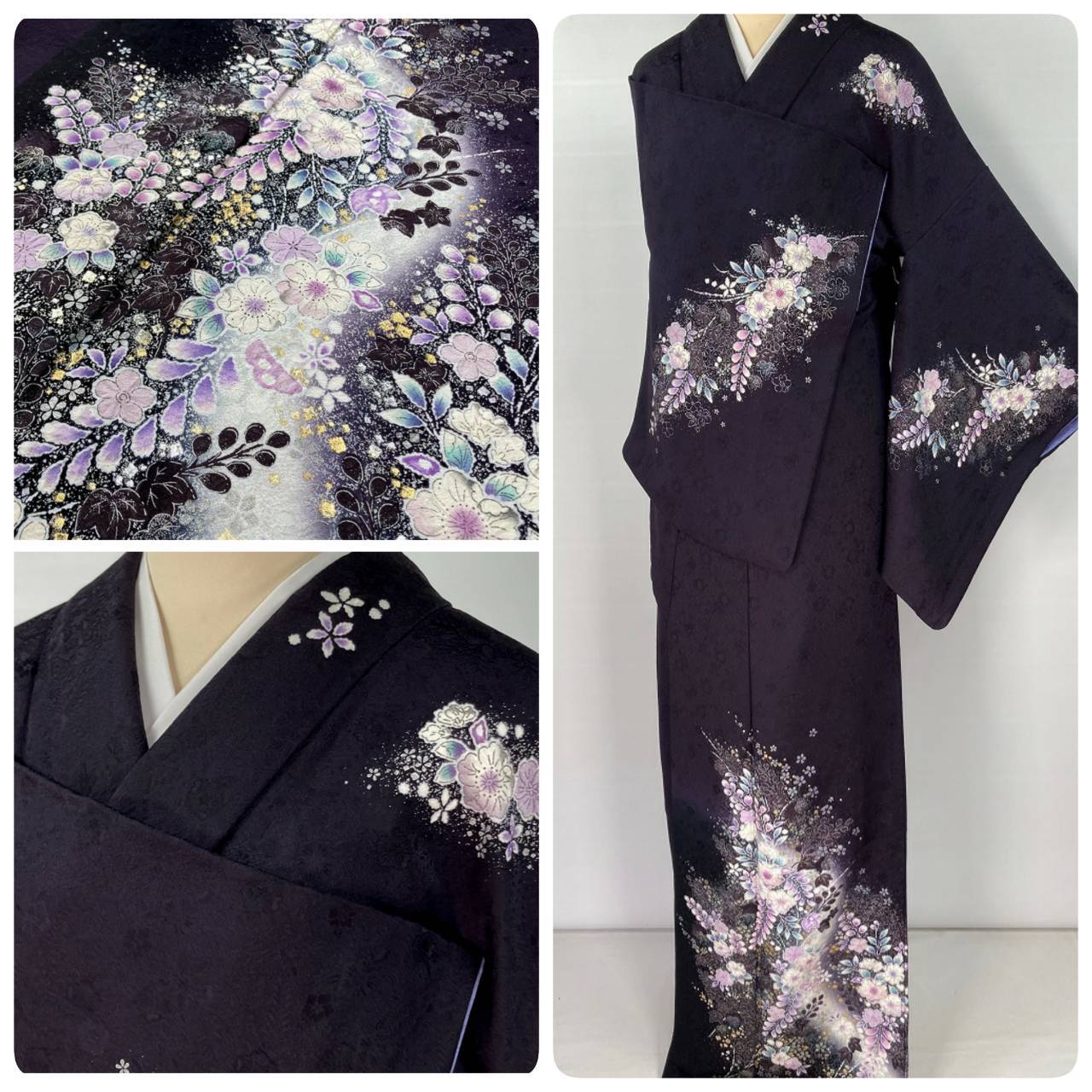 正絹 八寸名古屋帯 白 ピンク 花柄 018 | kimono Re:和 [online store