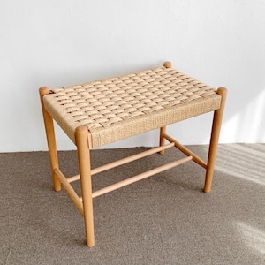 beech wood denish paper cord stool / ウッド 原木 ペーパーコード スツール チェア サイドテーブル 椅子 韓国 北欧 雑貨