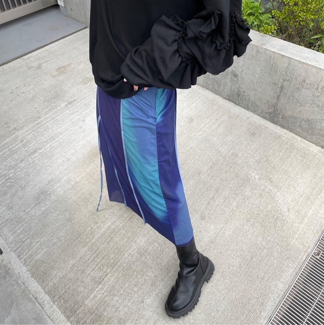marble sheer design skirt_LN0544