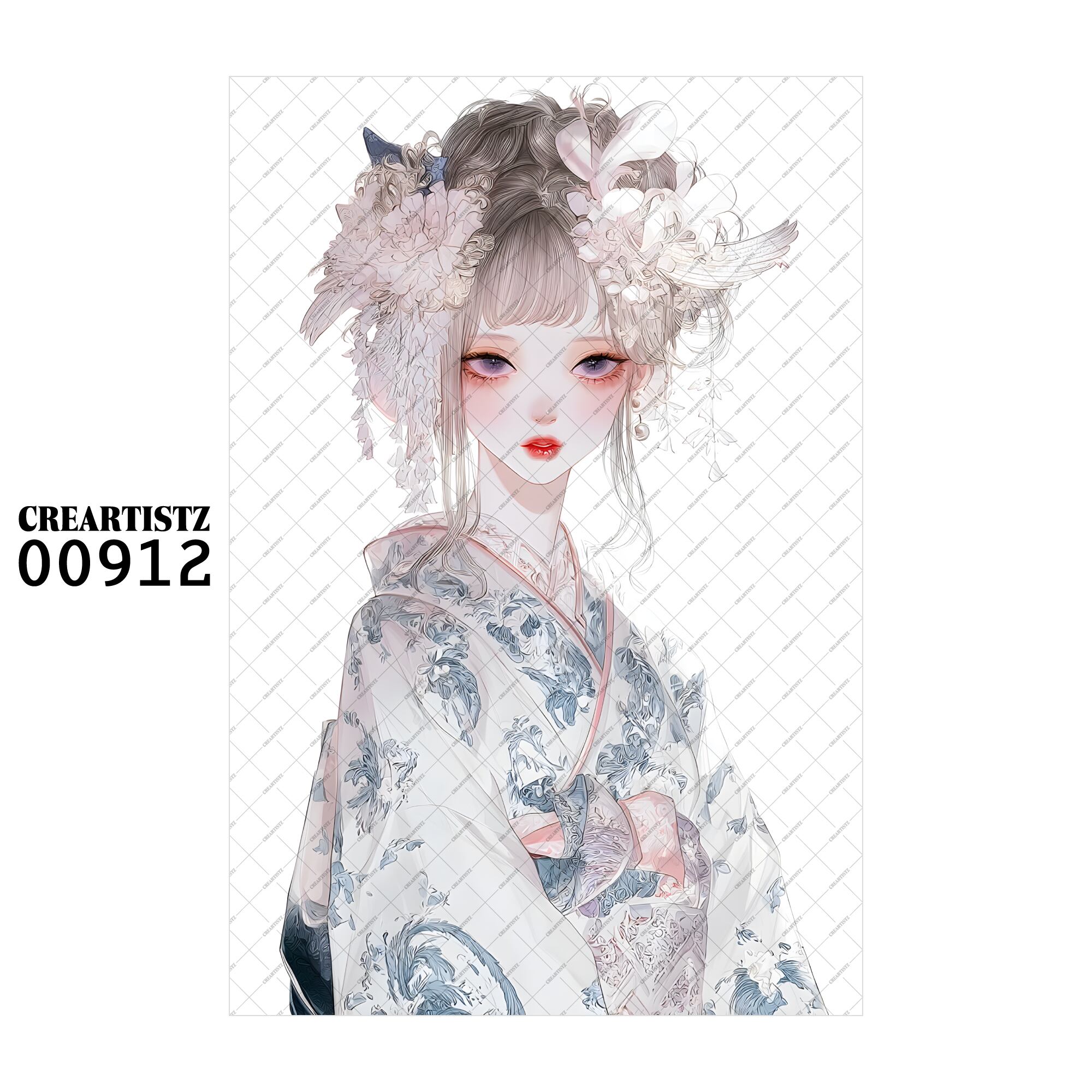 00912 ガール キュート オリジナル ペーパー/ステッカー 4枚セット CREARTISTZ