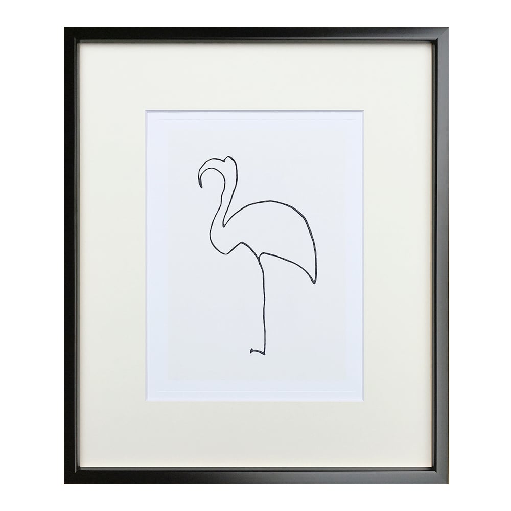 額縁付き] パブロ・ピカソ「Le flamand rose（フラミンゴ）」ブラック