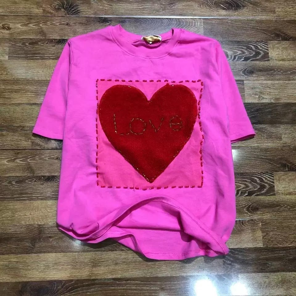 楽天市場】ハート刺繍・プリントロングTシャツ トレンド