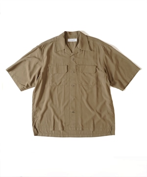 UNIVERSAL PRODUCTS/241-60306 OPEN COLLOR S/S SHIRTS(KHAKI)