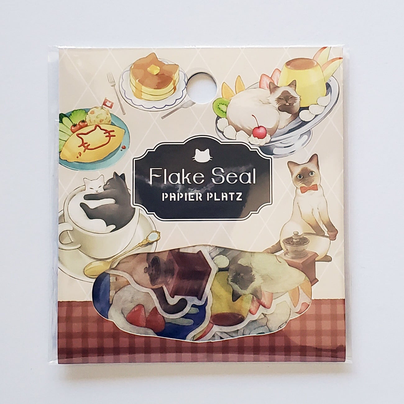 Natsunoka フレークシール 猫喫茶 53-076 | 文具雑貨 RAIN DROPS BASE店