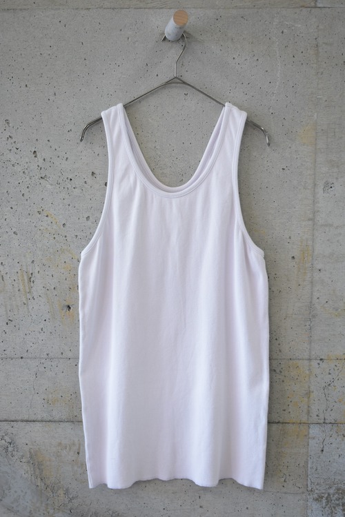 Ribbed tank top with a wide, low neckline