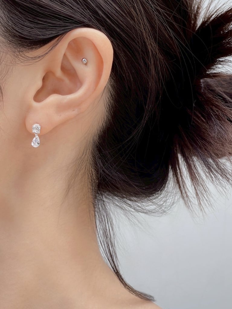 【TATIANA】(silver925) dewdrop crystal earring ピアス Crystal Drops(Silver 925) | at3 | あなたの魅力を引き出す