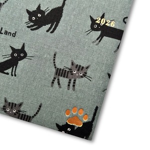 【2026ダイアリー】Diary CATS（ねこシリーズ）CoCo Land リラックスキャット モスグリーン