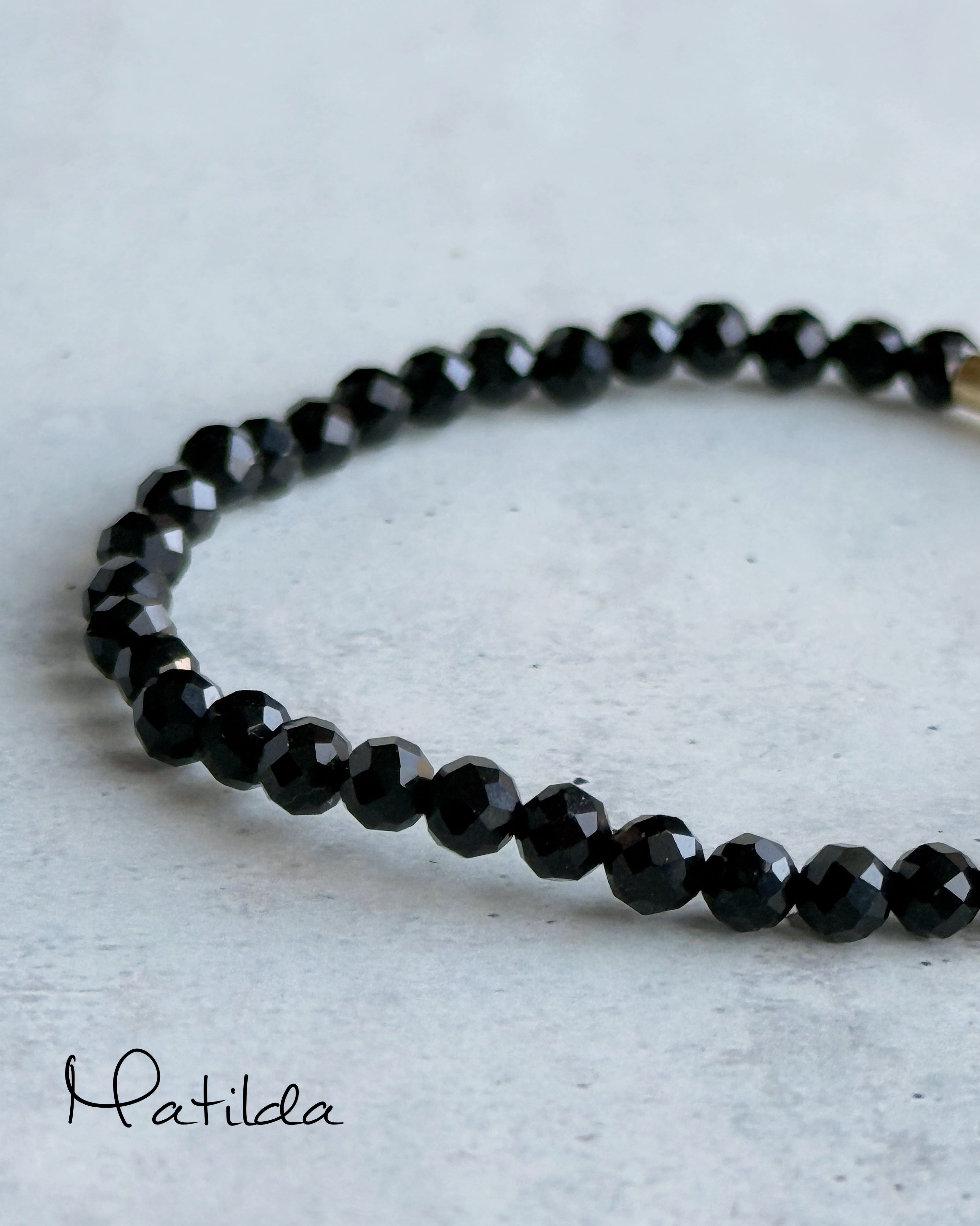 【再販】Tube & stone bracelet(オニキス)