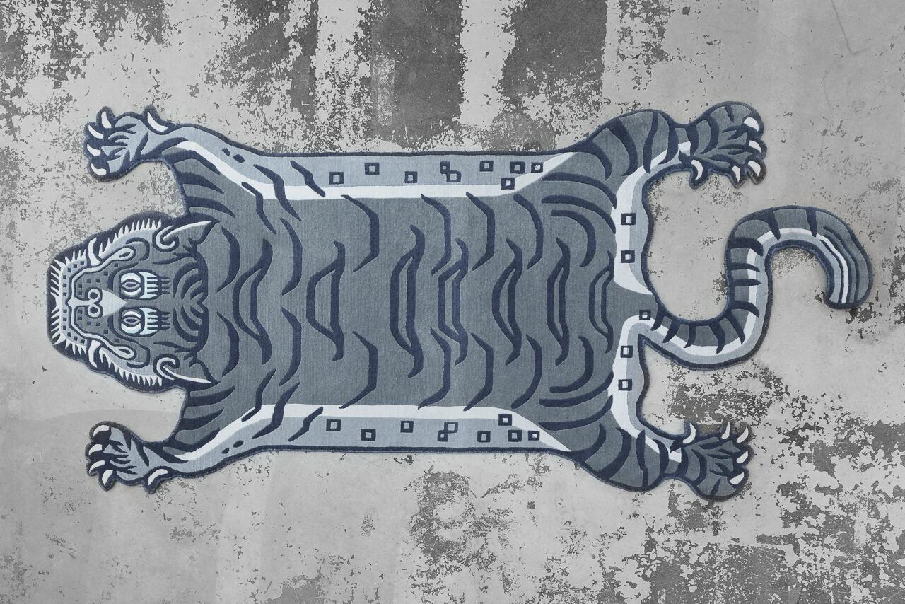 Tibetan Tiger Rug 《Lサイズ•ウール・オリジナル3・アッシュグレー268