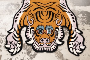 Tibetan Tiger Rug 《Lサイズ•ウール・オリジナル2・マスタードイエロー208》チベタンタイガーラグ