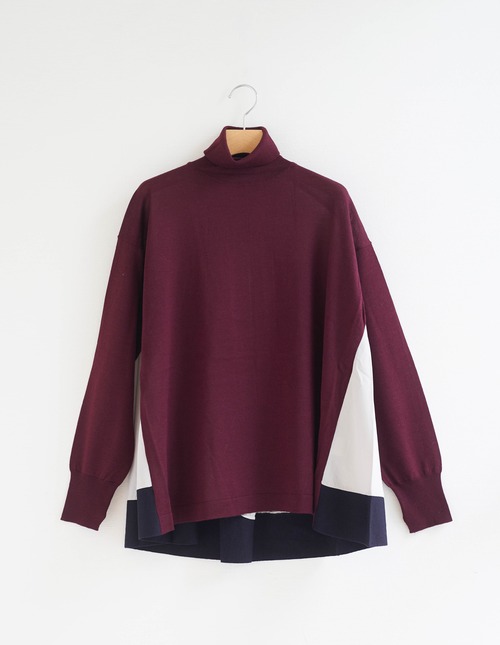 ADAWAS(アダワス) / EXTRAFINE MERINO TURTLE-NECK / BOREDEAUX