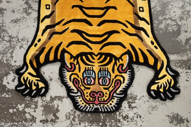 Tibetan Tiger Rug 《Mサイズ•シルク・オリジナル3・シグネチャーイエロー099》チベタンタイガーラグ