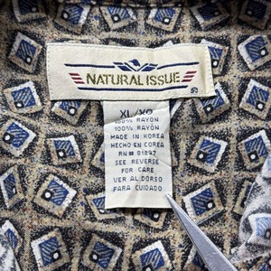 90s RAYON shirt S/S  NATURAL ISSUE XL 古着