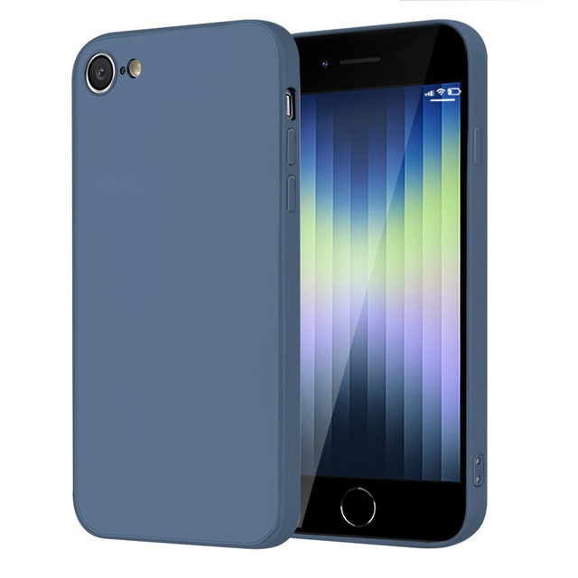 inxhey iPhone SE3 ケース シリコン アイフォン SE2 耐衝撃 スマホケース (ブルー)