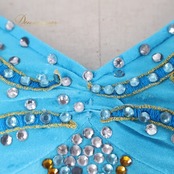 社交ダンス 衣装 スタンダードドレス ワンピース ドレス ブルー系 ウィッシュプラス Wish plus 水色 レース フリル デモ 競技 ダンス パーティ 発表会 おしゃれ 女性用 競技用 発表会用 お洒落