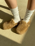 【新作5%OFF・3日間】Fur-Clog Sandal Shoes_2colors