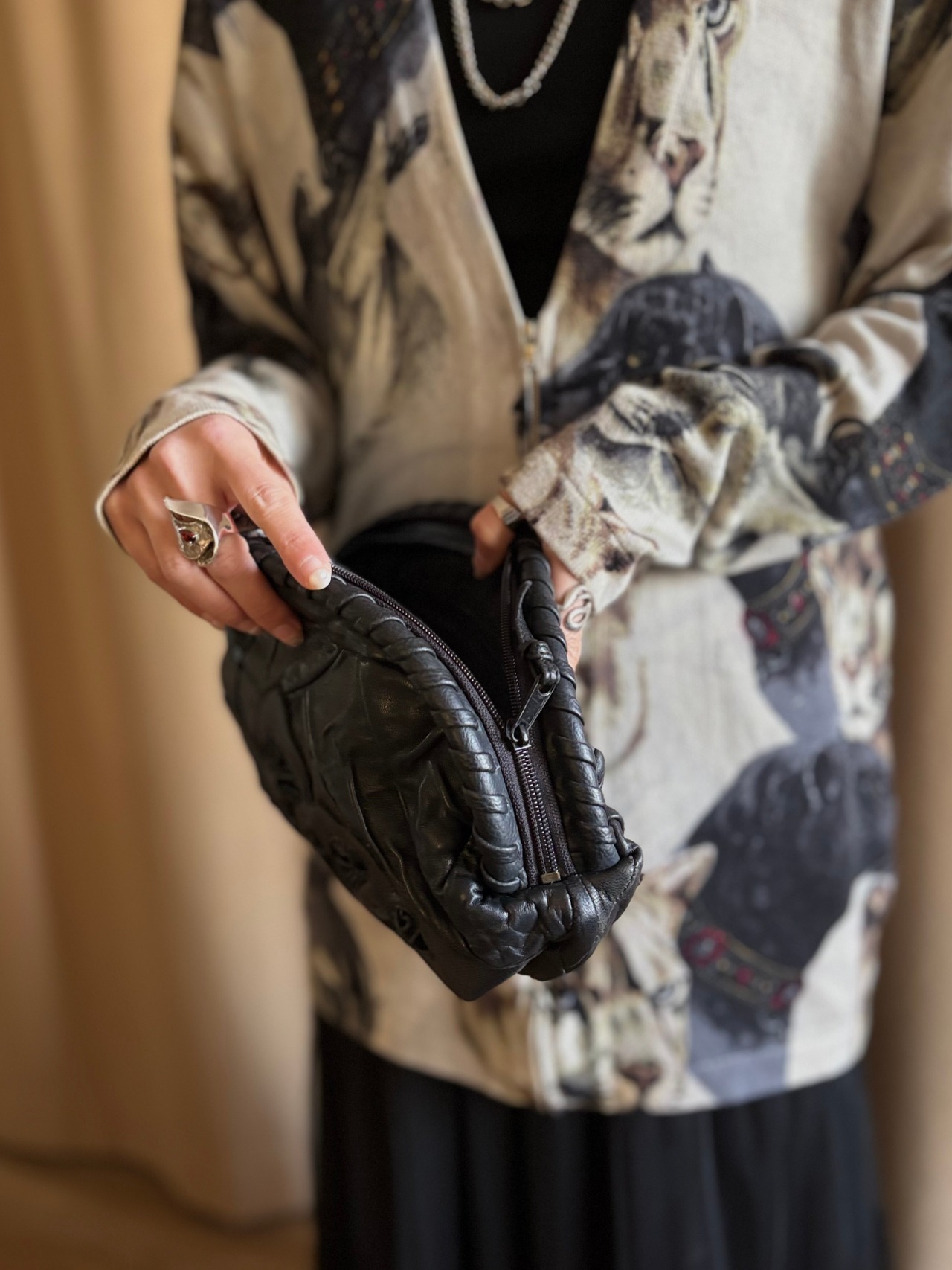 real leather vintage clutch bag-4545-2