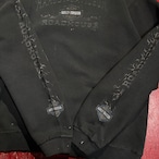 00s USA製 HARLEY-DAVIDSON スウェット 袖プリント フェードブラック