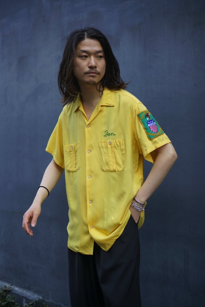 50s Hilton rayon bowling shirt チェーンステッチ 50s Hilton rayon bowling shirt チェーンステッチ 50s Hilton rayon