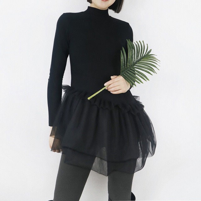 Tulle flare hem tunic　B3423